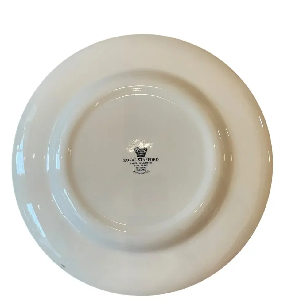 Royal Stafford SANTA'S WORKSHOP 11in Dinner Plate Set of 4 Holiday Porcelain New